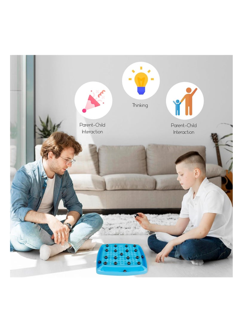 Magnetic Chess Game Set with Stones, Kluster Magnetic Rocks Board Games for Adults Kids 6-8-12 with Strings, Strategy Magnet Chess Board Table Games Set