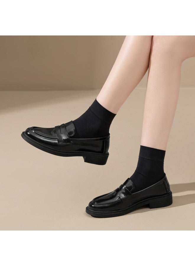 ZHR Counter Same Style】versatile College Style Women's Leather Shoes, Autumn And Spring Commuting Flat Loafers, Women's Single Shoes - Image 3