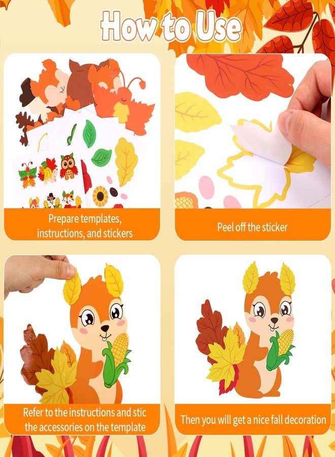 DERAYEE 12PCS Fall Animal Craft Kit for Kids, Make Your Own Animal Stickers Set DIY Fall Art Crafts Gifts for Boys Girls Thanksgiving Autumn Home Classroom Activities Party Favor Decorations - Image 4