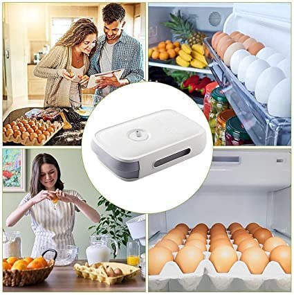 see MORE RP MALL Drawer Type Egg Storage BoxEggs Storage Box Holder Container Drawer Type Kitchen Fridge Egg Organizer with Lid Stackable Sealed FreshKeepingCan Hold 1821 Eggs - Image 3