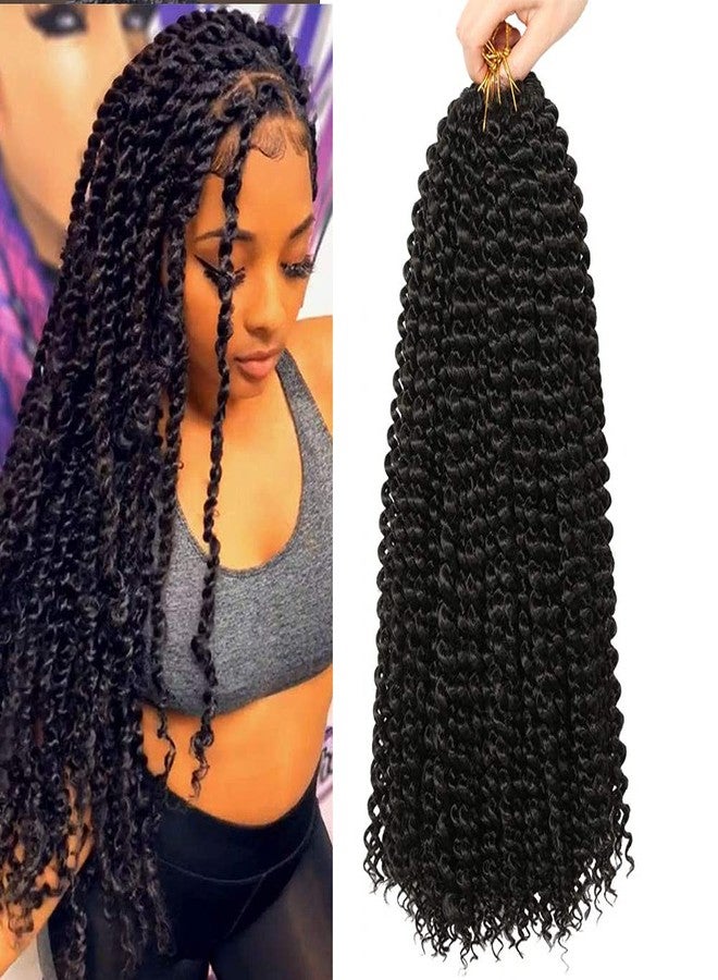 ShowCoco Passion Twist Hair 18 inch, 7 Packs Passion Twist Braiding Hair Water Wave Crochet Hair Passion Twist Crochet Hair Braids Synthetic Crochet Hair Extensions (16Strands/Pack, 1B) - Image 1