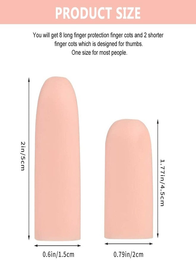 Wolblix Gel Protector Finger, Cots Silicone Finger Cover, 10 Pcs Waterproof Thumb Protector, Silicone Thumb Protector, Finger Protectors, Silicone Finger Protectors, Gel Finger Cots, Finger Bandage - Image 2