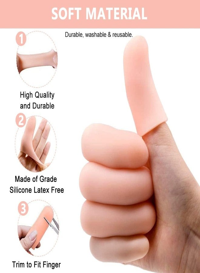 Wolblix Gel Protector Finger, Cots Silicone Finger Cover, 10 Pcs Waterproof Thumb Protector, Silicone Thumb Protector, Finger Protectors, Silicone Finger Protectors, Gel Finger Cots, Finger Bandage - Image 3