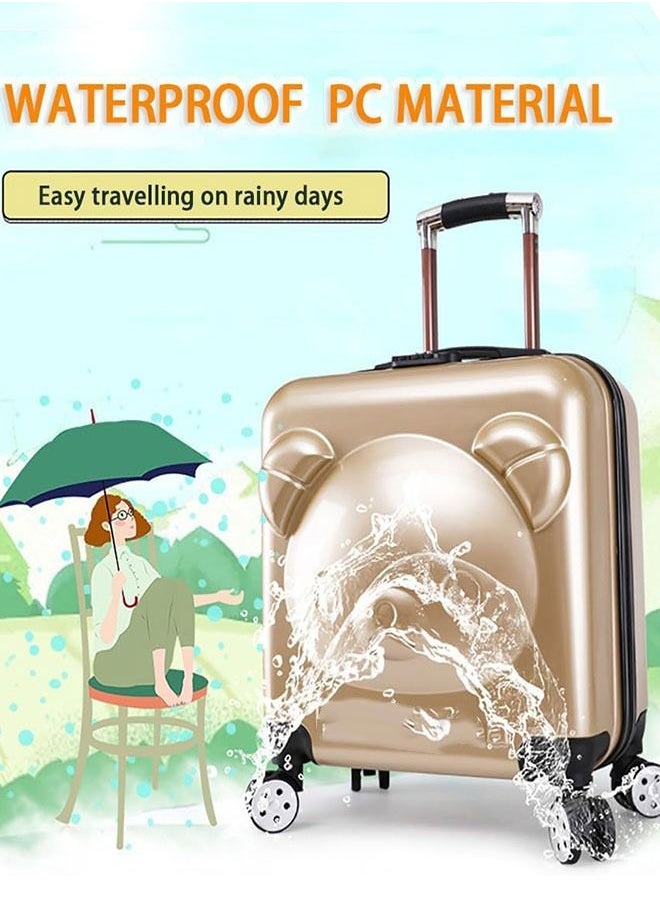 GoldenLike Kids Luggage Children Travel Suitcase 20 Inch Cartoon Rolling Trolley Case with Wheels Children's Carry on Luggage for Boys Girls Travel and School  - Image 4