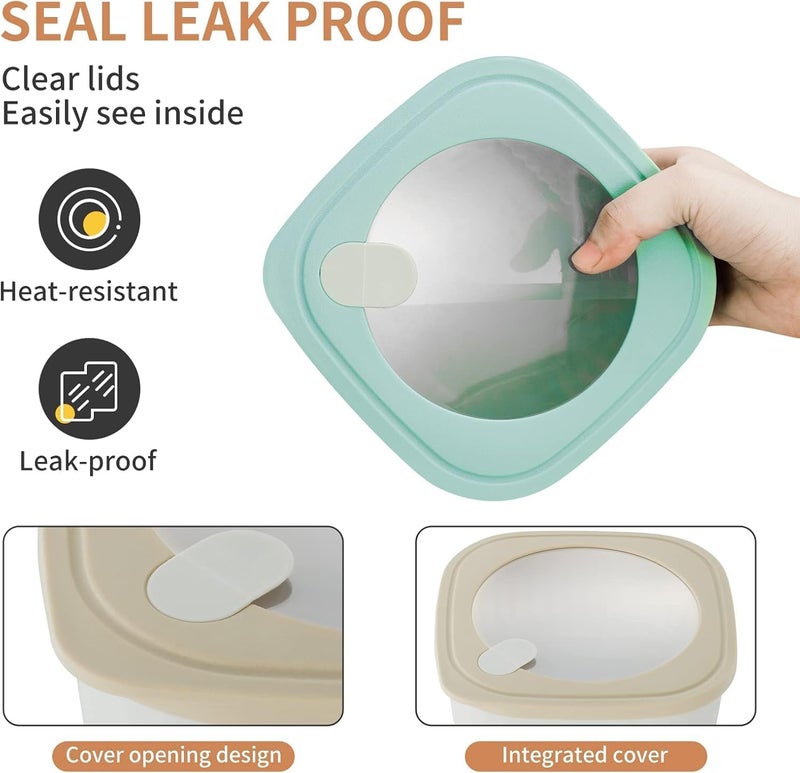 PROSFIA 4 Pieces Airtight Food Storage Bowl with Lids Plastic Cook Storage Mixing Bowl Set Nesting Plastic Bowl with Lids BPAfree Food Container Set for Freezer Microwave Dishwasher Safe - Image 3