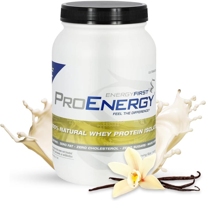 EnergyFirst Vanilla Whey Protein Isolate  Grass Pasture Fed Zero Lactose GlutenFree AllNatural SugarFree Shake for Keto  Recovery 2lb - Image 1