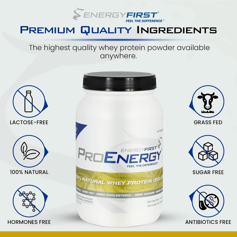 EnergyFirst Vanilla Whey Protein Isolate  Grass Pasture Fed Zero Lactose GlutenFree AllNatural SugarFree Shake for Keto  Recovery 2lb - Image 4