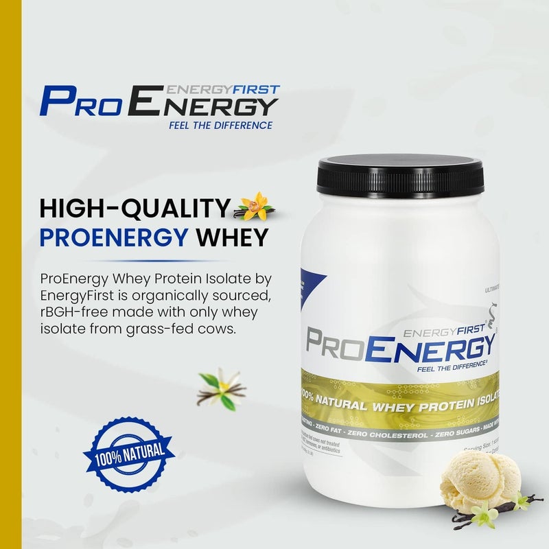 EnergyFirst Vanilla Whey Protein Isolate  Grass Pasture Fed Zero Lactose GlutenFree AllNatural SugarFree Shake for Keto  Recovery 2lb - Image 3