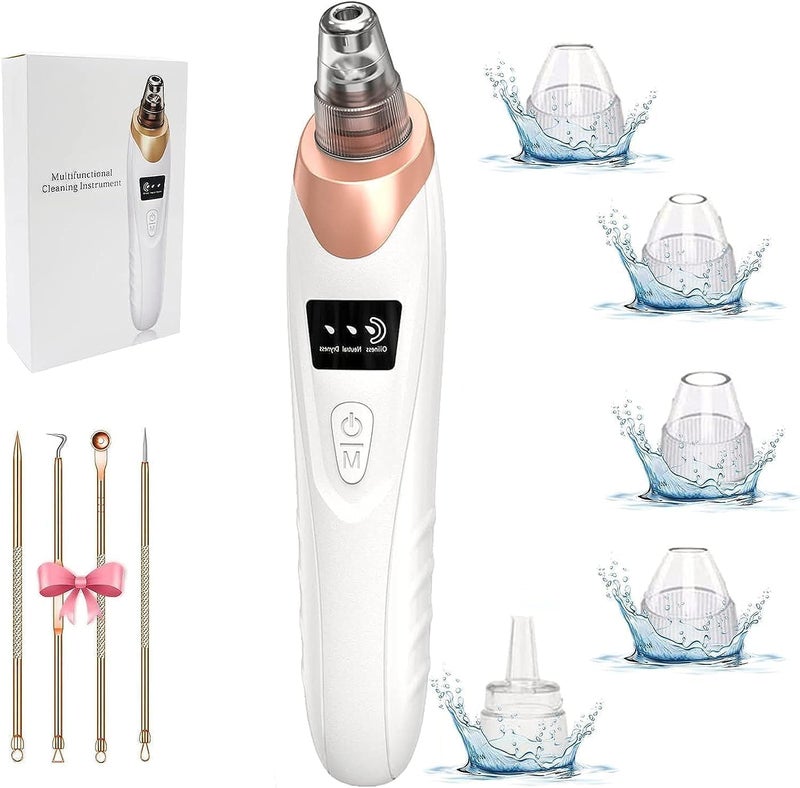 Gackoko 2024 Newest Blackhead Remover Pore Vacuum,Facial Pore Cleaner-5 Suction Power,5 Probes,USB Rechargeable Blackhead Vacuum Kit Electric Acne Extractor Tool for Adult - Image 1
