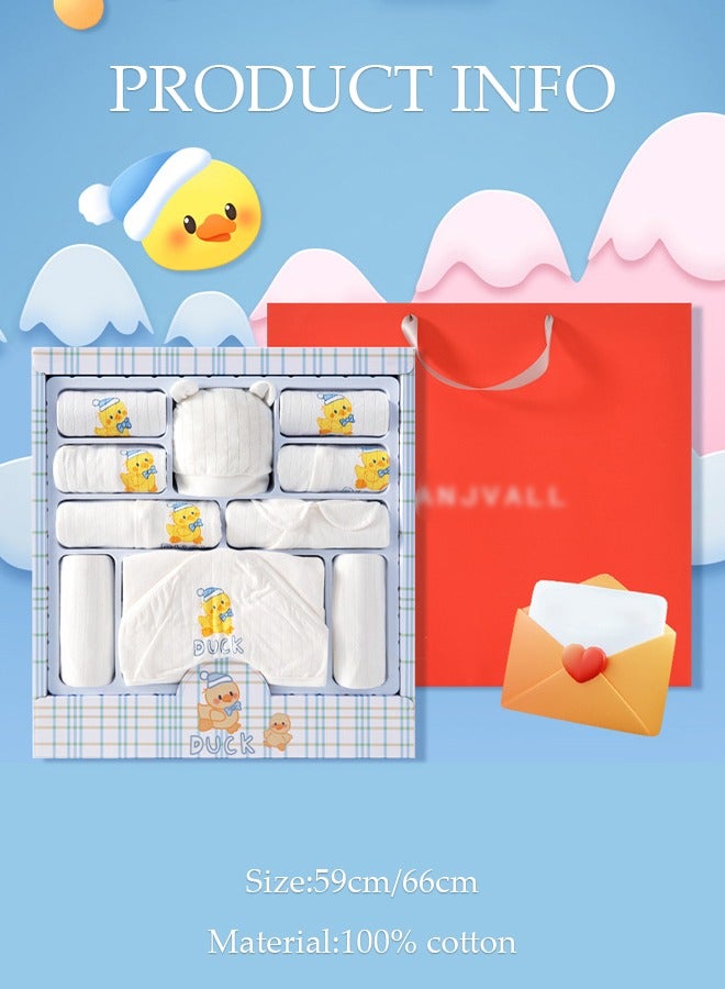DUNISO 14 Pcs Newborn Baby Gift Set, High End Cotton Baby Clothing, Equipped With Clothes And Baby Supplies, Comfortable And Breathable,Suitable For Summer Use, Suitable For Babies Up To 66cm In Height - Image 4