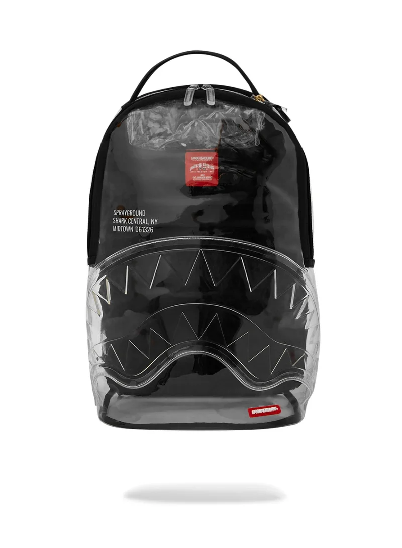 SPRAYGROUND PARTIAL CLEAR SHARK CENTRAL DLX BACKPACK