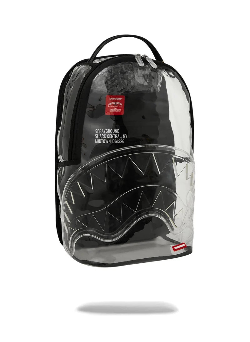 SPRAYGROUND PARTIAL CLEAR SHARK CENTRAL DLX BACKPACK