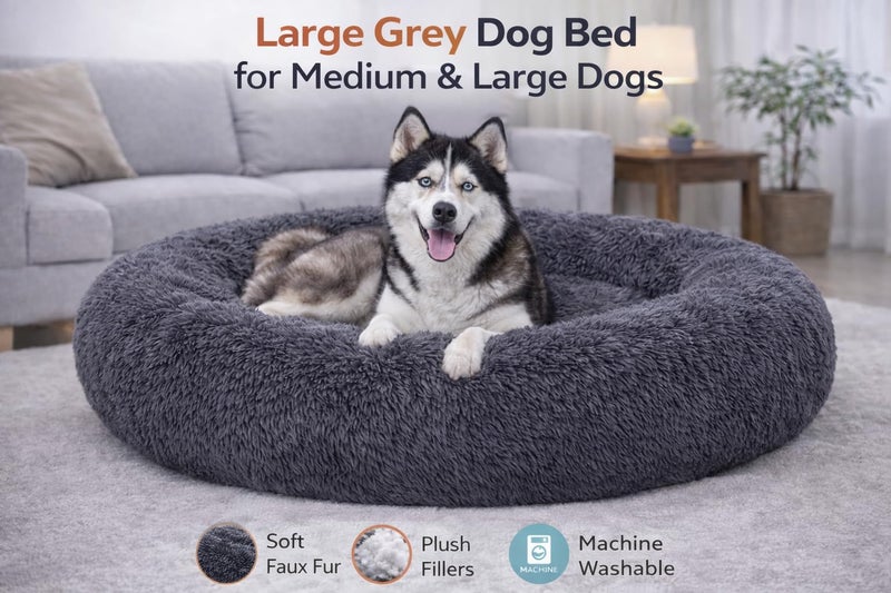 ZEXSAZONE Round Donut Extra Large Dog Bed | Both Side Usable, Washable, Comfortable XL/XXL Pet Bed for Large Dogs, Adult Dogs, Giant Breeds | Cozy Cooling Summer Bed for Pets - Image 2