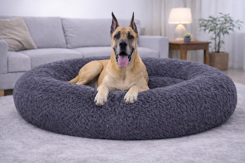 ZEXSAZONE Round Donut Extra Large Dog Bed | Both Side Usable, Washable, Comfortable XL/XXL Pet Bed for Large Dogs, Adult Dogs, Giant Breeds | Cozy Cooling Summer Bed for Pets - Image 1