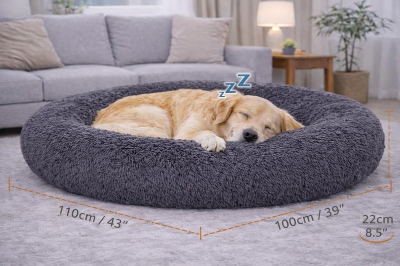 ZEXSAZONE Round Donut Extra Large Dog Bed | Both Side Usable, Washable, Comfortable XL/XXL Pet Bed for Large Dogs, Adult Dogs, Giant Breeds | Cozy Cooling Summer Bed for Pets - Image 4