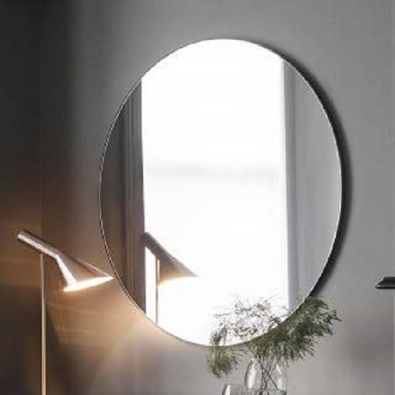 PRINCE ART Mirror Glass for Bathroom Wall Decorative Interior Decor Mirror for Bedroom Living Room Drawing Room Hall Dressing Room and Wash Basin Round Shape Size 24 X 24 Inch - Image 1
