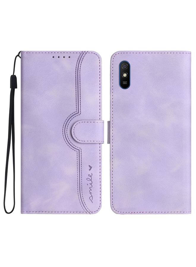 Case For Xiaomi Redmi 9A/9AT/9i Heart Pattern Skin Feel Leather Phone Case