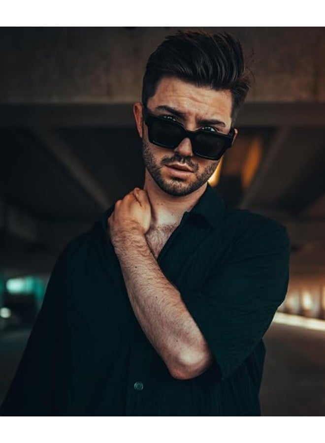 Trendy Square Sunglasses for Men Women Fashion Thick Rectangle Sun Glasses UV Protection Shades Designer Style - Image 2