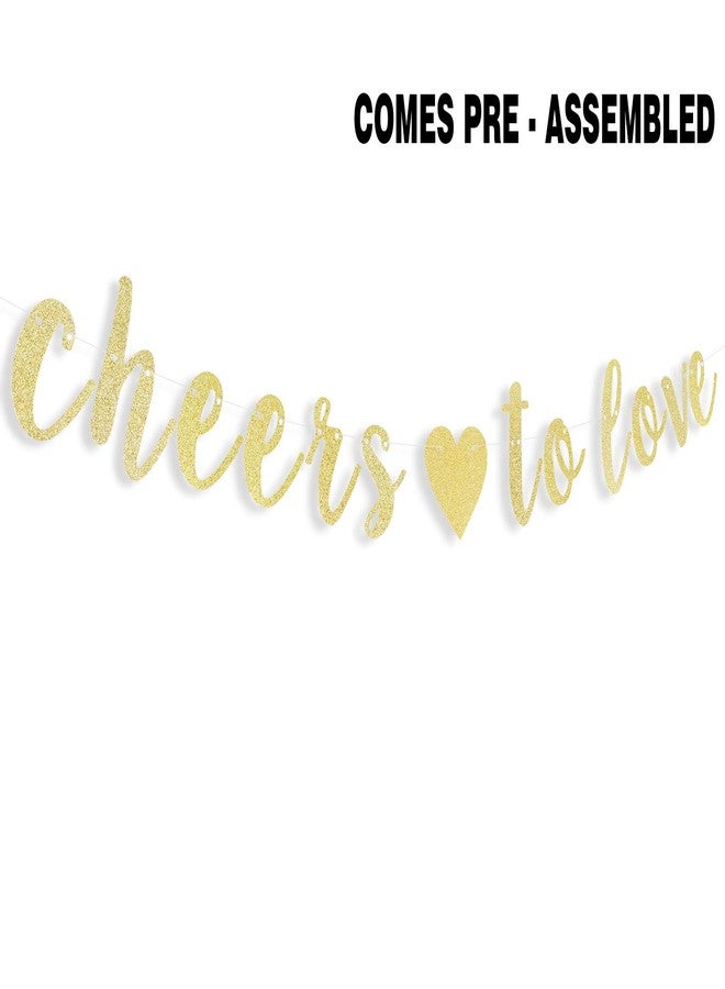 LINGTEER Cheers to Love Gold Glitter Bunting Banner Perfect for Wedding Engagement Anniversary Bridal Shower Party Gift Decorations Backdrop Sign. - Image 3