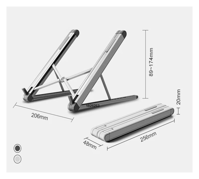 Ultra Light Aluminum Laptop Stand Portable Foldable For 11 To 15 6 Inch Black - Image 3