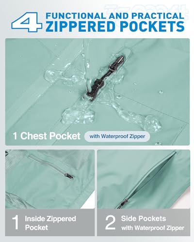 33,000ft Packable Rain Jacket Women Lightweight Waterproof Raincoat with Hood Cycling Bike Jacket Windbreaker - Image 3