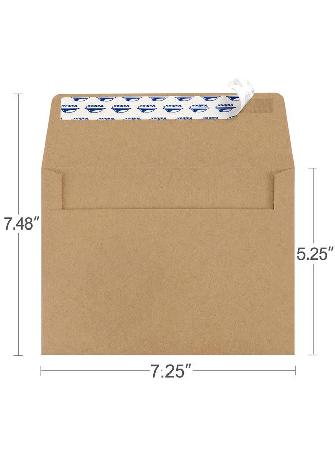 ValBox 200 Qty A7 Invitation Envelopes 5 X 7 120Gsm Brown Kraft Paper Envelopes For 5X7 Cards Self Seal Weddings Invitations Baby Shower Stationery Office 5.25 X 7.25 Inches  - Image 2
