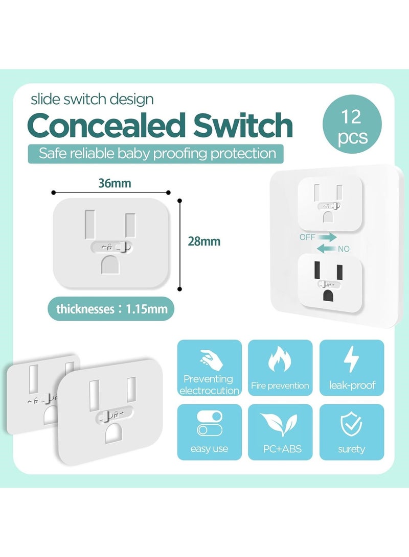 تلاكسكا أغلفة القوابس الخاصة بترسيب الأطفال، أغلفة المنافذ ذاتية الإغلاق، 2024 غطاء مقبس الجدار الآمن والآمن للحماية المنزلية، المكتب، المطبخ، المدارس للأطفال وحماية الأطفال - Image 3