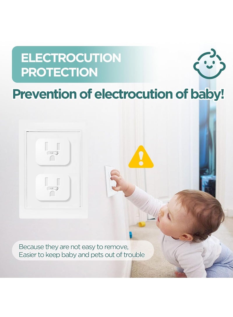 تلاكسكا أغلفة القوابس الخاصة بترسيب الأطفال، أغلفة المنافذ ذاتية الإغلاق، 2024 غطاء مقبس الجدار الآمن والآمن للحماية المنزلية، المكتب، المطبخ، المدارس للأطفال وحماية الأطفال - Image 4