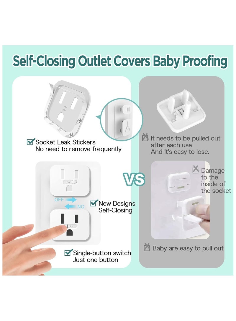 تلاكسكا أغلفة القوابس الخاصة بترسيب الأطفال، أغلفة المنافذ ذاتية الإغلاق، 2024 غطاء مقبس الجدار الآمن والآمن للحماية المنزلية، المكتب، المطبخ، المدارس للأطفال وحماية الأطفال - Image 2