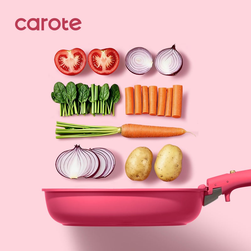 CAROTE مجموعة أواني ومقالي CAROTE 15 قطعة غير لاصقة، مجموعة أواني طهي غير سامة مع مقبض قابل للفصل، مجموعة طهي للمطبخ بالحث، آمنة في غسالة الصحون/الفرن، أواني طهي للتخييم/المركبات المتنقلة - Image 5