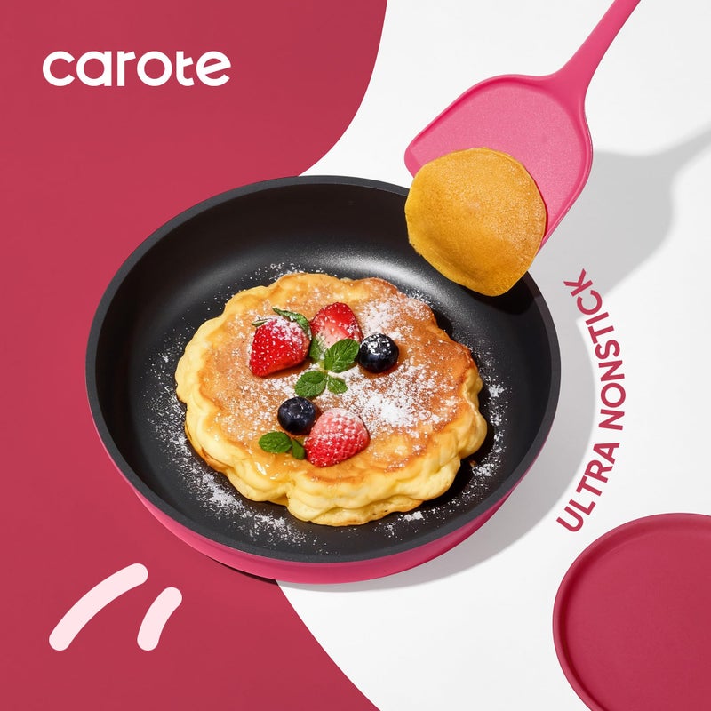 CAROTE مجموعة أواني ومقالي CAROTE 15 قطعة غير لاصقة، مجموعة أواني طهي غير سامة مع مقبض قابل للفصل، مجموعة طهي للمطبخ بالحث، آمنة في غسالة الصحون/الفرن، أواني طهي للتخييم/المركبات المتنقلة - Image 3