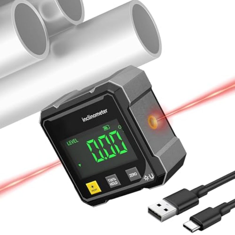 Digital Magnetic Angle Gauge 4-Sided Magnetic Grip Precise Backlit Display - Multi-Function Angle Finder for Woodworking, Home Repairs and DIY Projects - Image 1