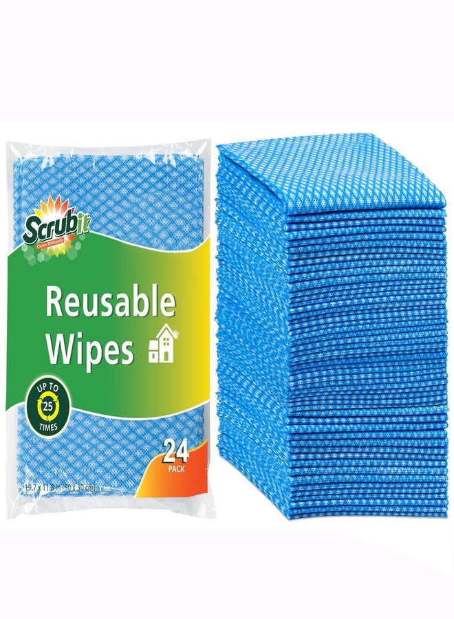 SCRUBIT Reusable Handy Wipes - Cleaning Cloth for House and Office - Dish Cloths for Washing Dishes - Multi Purpose Cleaning Towels (12 x 20 in) 24 Pack - Image 1