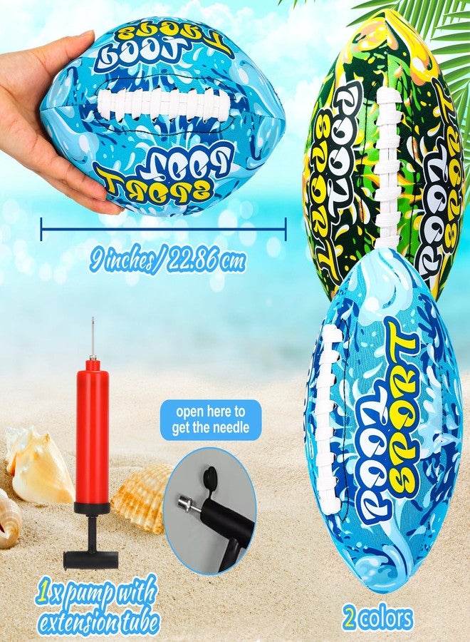 Motionchic 2 Pieces Water Football for Kids 9 Inch Swimming Pool Waterproof Outdoor Beach Football Pool Game for Kids Teens Adults(Blue, Green) - Image 2