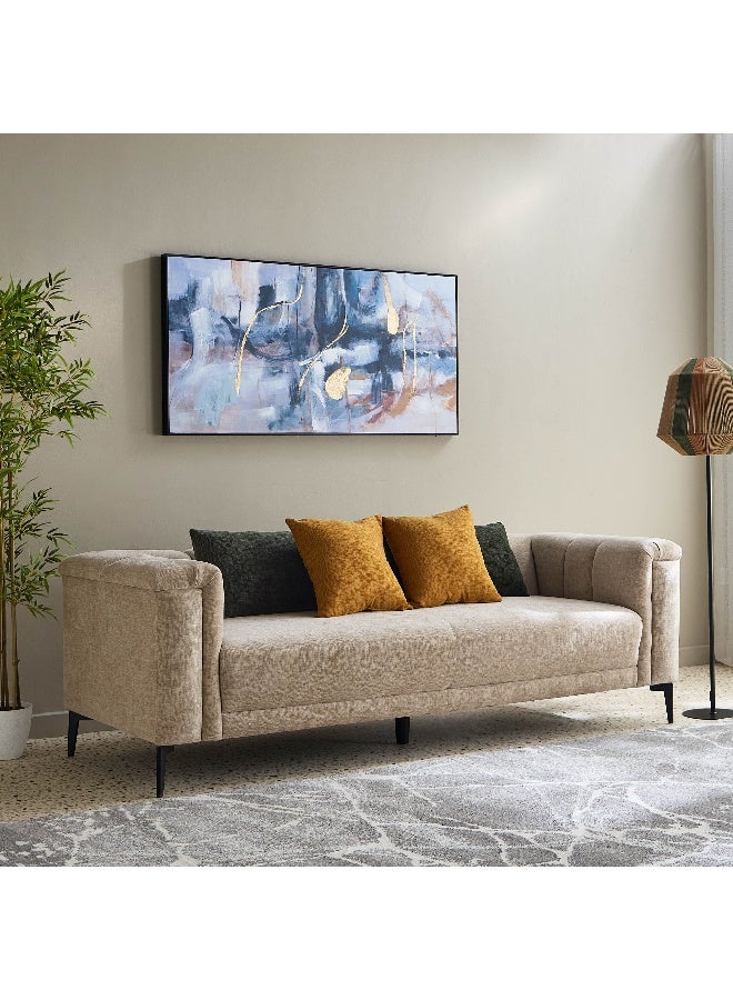 Home Box Nantes 3-Seater Fabric Sofa with 4 Cushions - Image 1