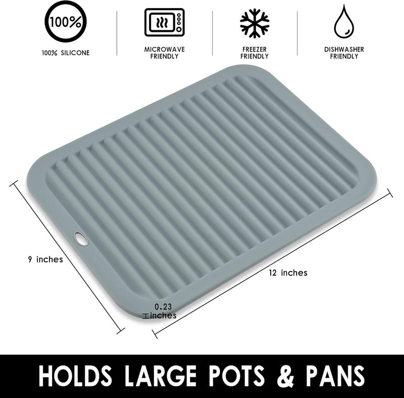 Smithcraft Silicone Trivets for Hot Dishes, Pots and Pans, Hot Pads for Kitchen Counter, Silicone Pot Holders Mats, Heat Resistant Mat for Quartz Countertops, Multi Use Trivet Set 2 Teal - Image 3