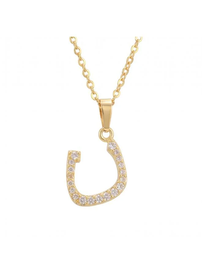 روفو Arabic Letter 'Noon' Necklace 18k Gold Plated