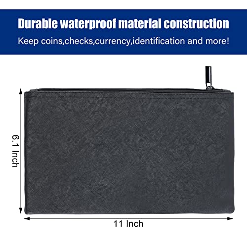 KYODOLED Cash Box with Money Tray, Key Lock Money Safe with Security Cable and Waterproof Bag, 11.81L*9.45W*3.54H inch, Black X Large - Image 2