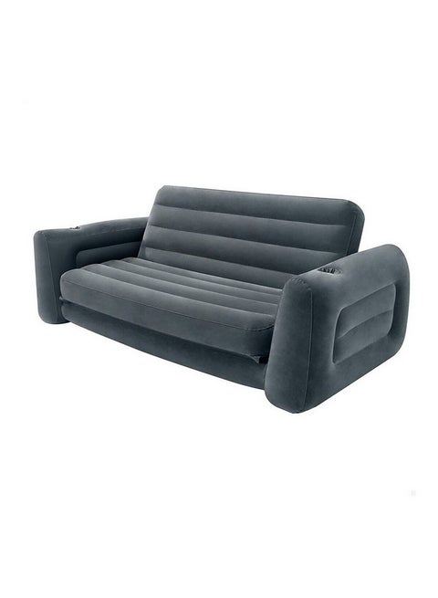 Living Room Rolled Arm Style Inflatable Pull-Out Sofa Grey 66 x 231 x 203 cm 66552