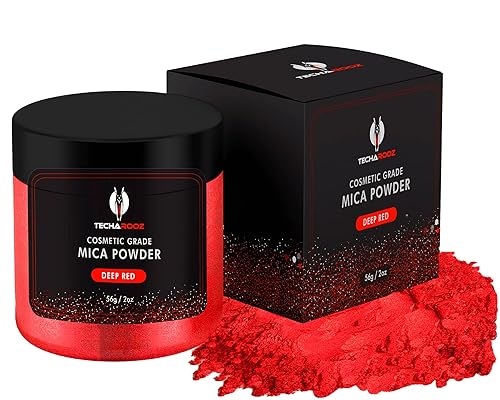 TECHAROOZ Deep Red Mica Powder For Epoxy Resin 56G / 2Oz. Jar - Techarooz 2 Tone Resin Dye Color Pigment Powder For Lip Gloss  Nails  Colorant For Slime Bath Bombs Soap Making Flag Red - Image 2