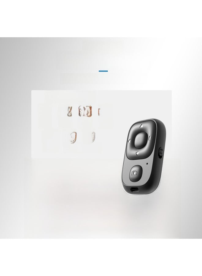 Rechargeable Bluetooth Remote Controller Multifunctional Mobile Live Broadcast Page Turning Selfie Device-Color:Ordinary White Carton - Image 3