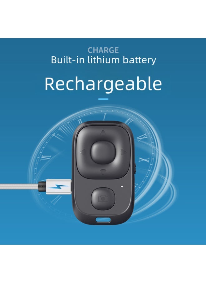 Rechargeable Bluetooth Remote Controller Multifunctional Mobile Live Broadcast Page Turning Selfie Device-Color:Ordinary White Carton - Image 4