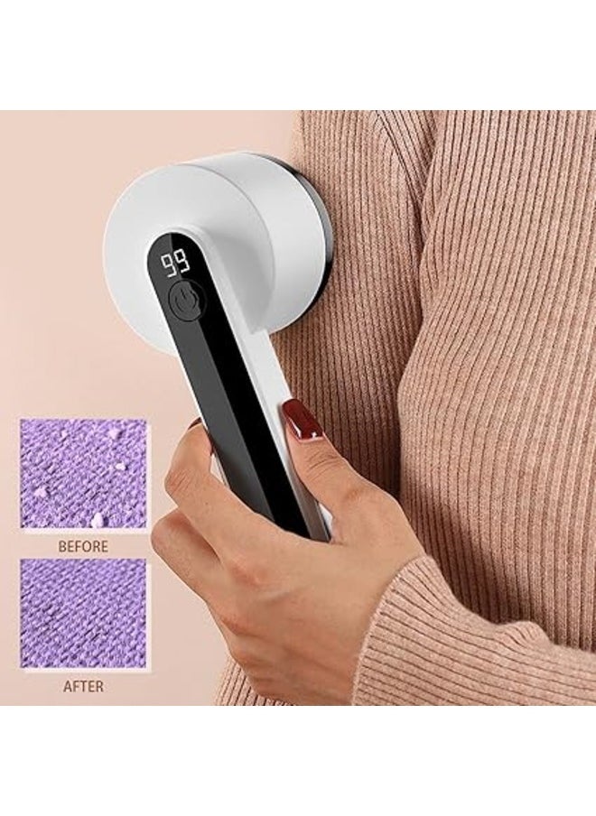 Kimaya - Lint Shaver Electric Lint Remover, Electric Lint Remover with USB Rechargeable and Replacement Blade, Lint Shaver Electric Lint Shaver for Clothes and Sticky (White) - Image 1