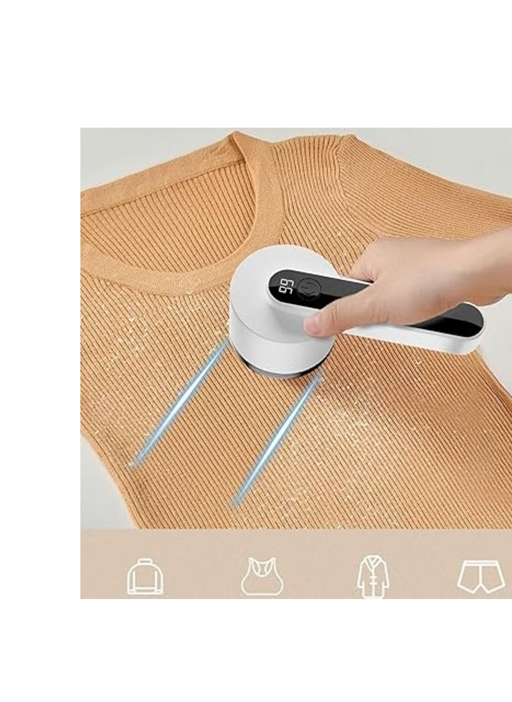 Kimaya - Lint Shaver Electric Lint Remover, Electric Lint Remover with USB Rechargeable and Replacement Blade, Lint Shaver Electric Lint Shaver for Clothes and Sticky (White) - Image 1