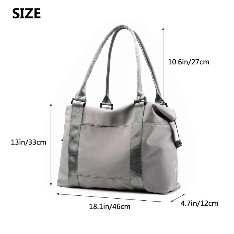 forestfish Duffle Tote Bag Weekender Bags For Women Travel With Trolley Sleeve, Grey - Image 3