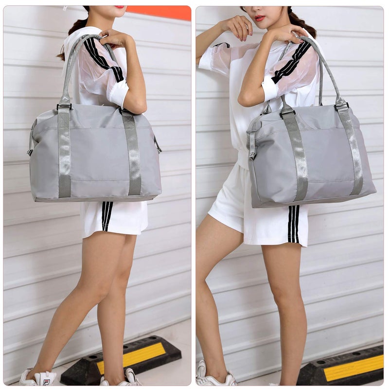 forestfish Duffle Tote Bag Weekender Bags For Women Travel With Trolley Sleeve, Grey - Image 2