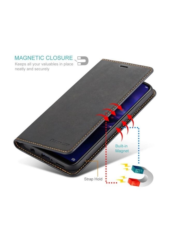 We Happy Leather Phone Cover for Samsung Galaxy Magnetic Wallet Flip Book with Card Slots  - Image 4