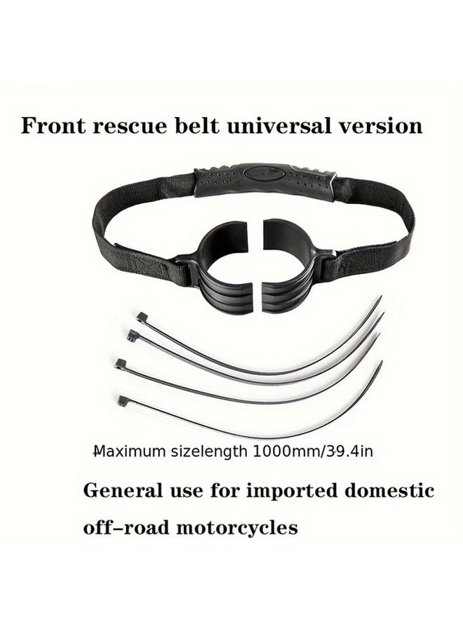 Black Front Rear Rescue Belt Motorcycle Towing Strap Adjustable Ratchet Buckle - Image 4
