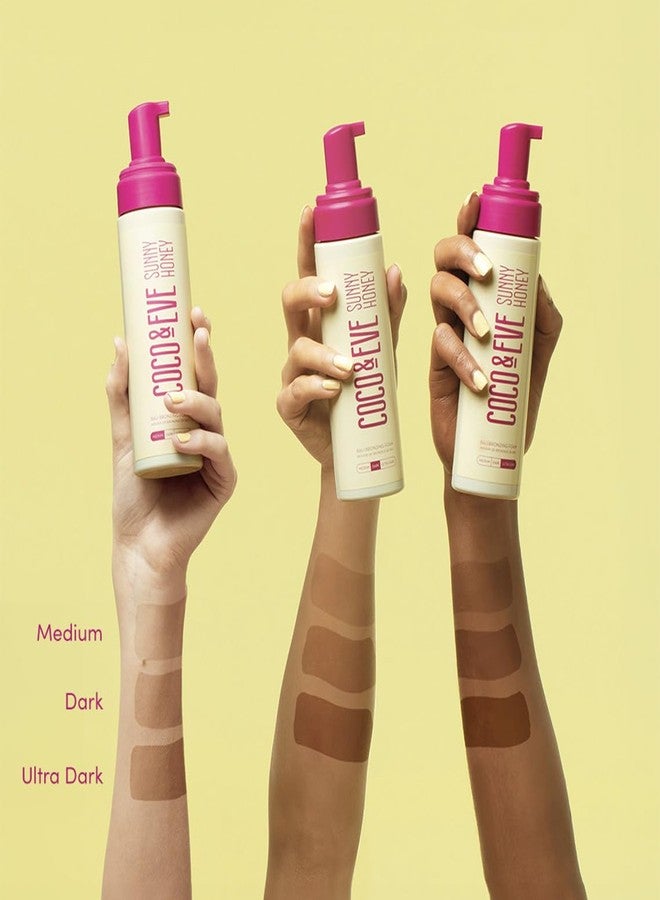 Coco & Eve Self Tanner Foam Kit - (Medium) Streak-Free Sunless Tanning Mousse, Tropically Scented Natural Looking Tan & Included Mitt Applicator, Vegan, Cruelty Free | Sunny Honey Bali Bronzing - Image 4