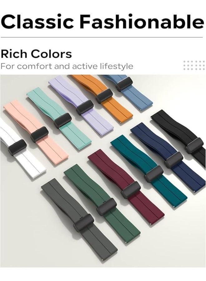 Magnetic Watch Band 16mm 18mm 19mm 20mm 22mm - Quick Release - Skin-Friendly Soft Silicone Sport Watch Band for Men Women, Magnetic Folding Clasp Silicone Strap - Image 5